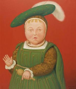 After Holbein Artwork by Fernando Botero
