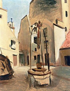 Plaza with Well Artwork by Andre Derain