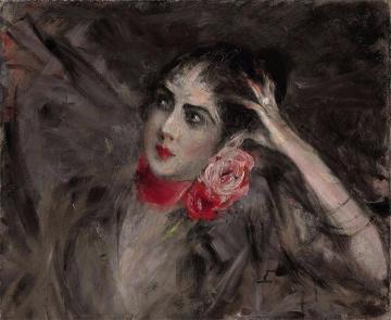 Princes Radziwill with Red Ribbon Artwork by Giovanni Boldini