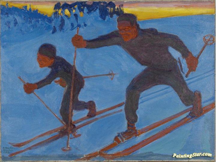 The artist and his son Artwork by Akseli Gallen-Kallela