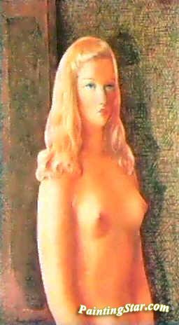 Femme nue aux cheveux blonds Artwork by Moise Kisling