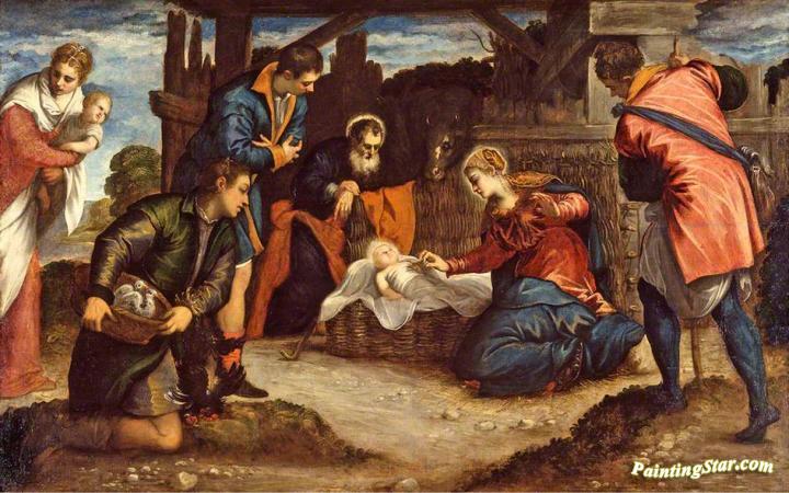 The Adoration Of The Shepherds Artwork by Tintoretto Jacopo