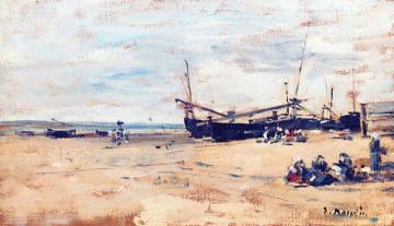 Low Tide at Berck Artwork by Eugène-Louis Boudin