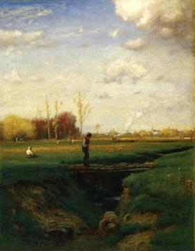 A Short Cut, Watchung Station, N.J. Artwork by George Inness