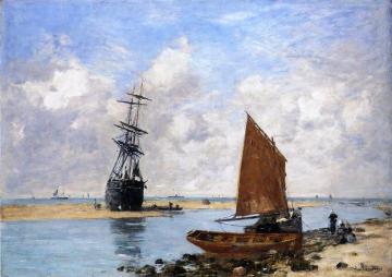 The Trouville Chanel, Low Tide Artwork by Eugène-Louis Boudin