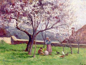 Rolleboise, Garden in Spring Artwork by Maximilien Luce