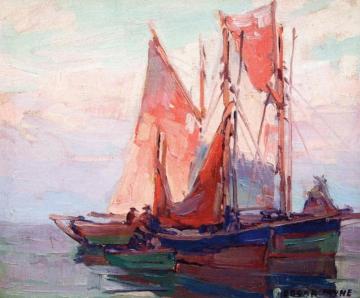 Fishing Boats Artwork by Edgar Alwyn Payne