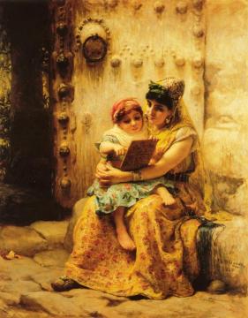 The Reading Lesson Artwork by Frederick Arthur Bridgman