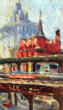 New York City, Chatham Square (sketch) Artwork by Colin Campbell Cooper