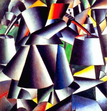 Peasant Woman, Dynamic Artwork by Kasimir Malevich