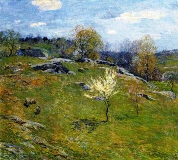 Unfolding Buds Artwork by Willard Leroy Metcalf