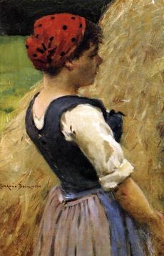 Normandy Girl Artwork by James Carroll Beckwith