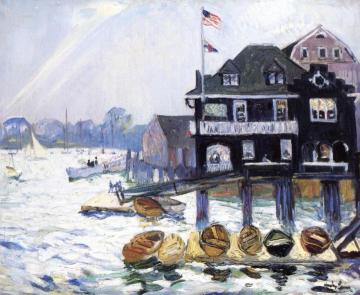 Boston Yacht Harbor, Marblehead Station Artwork by Richard Haley Lever