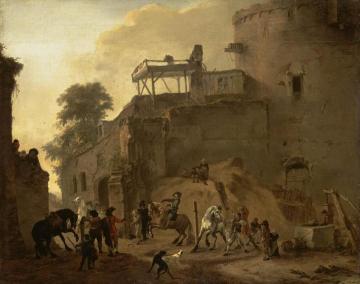 Manege Riding in the Open Air Artwork by Philips Wouwermans