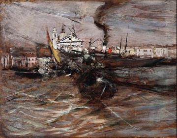 Ships in Venice Artwork by Giovanni Boldini