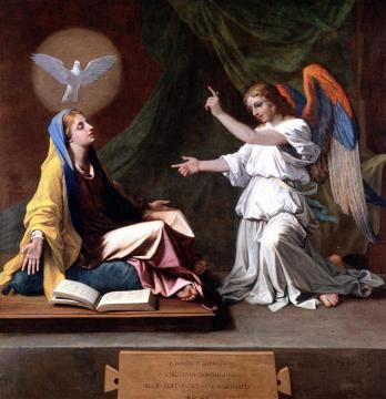 The Annunciation Artwork by Nicolas Poussin