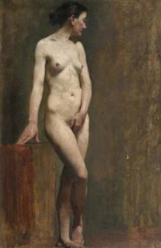 Standing Female Nude in 'Venus Pudica' Pose Artwork by Patrick William Adam