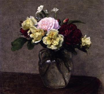Bouquet of Varied Roses Artwork by Henri Fantin-Latour