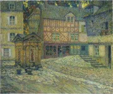 Place de Puits en Honfleur Artwork by Henri Le Sidaner