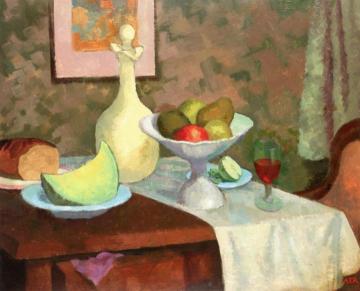 Still Life With A Fruit Bowl Artwork by Anne Estelle Rice