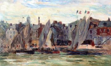 Fishing Boats at Honfleur Artwork by Albert Lebourg