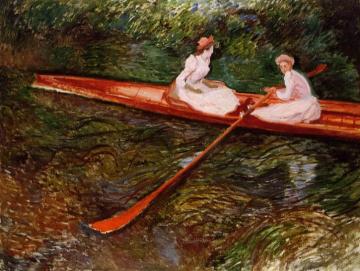 The Pink Skiff Artwork by Claude Oscar Monet