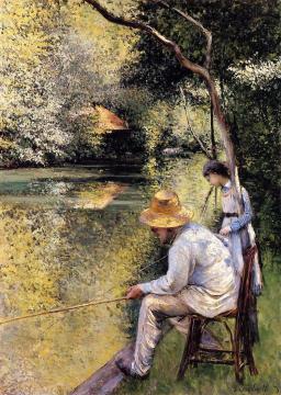 Fishing Artwork by Gustave Caillebotte
