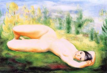 Nude on the Grass Artwork by Moise Kisling