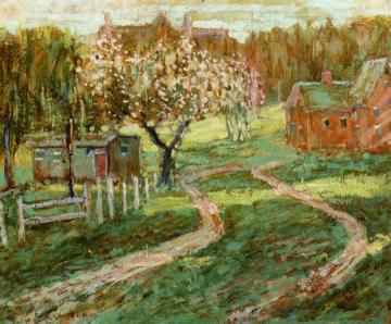 Farm Building, Ridgefield, Connecticut Artwork by Ernest Lawson