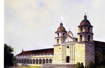 Mission Santa Barbara Artwork by Edwin Deakin