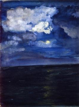Moonlit Seascape Artwork by John La Farge