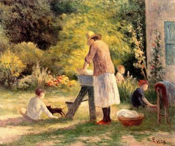 Laundress Artwork by Maximilien Luce