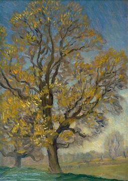 Elm Tree in Spring Artwork by Sir George Clausen