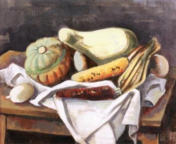 Still Life With Gourds And Corn Artwork by Karl Hofer