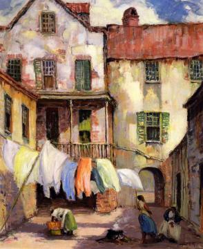 Back Street Wash Day Artwork by Alfred Hutty