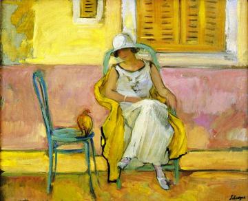Woman in a White Dress Artwork by Henri Lebasque