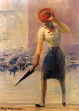 Woman with an Umbrella Artwork by Guy Pene Du Bois
