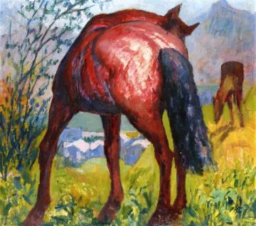 Red Horse Artwork by Giovanni Giacometti