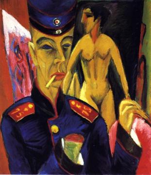 Self-Portrait as a Soldier Artwork by Ernst Ludwig Kirchner