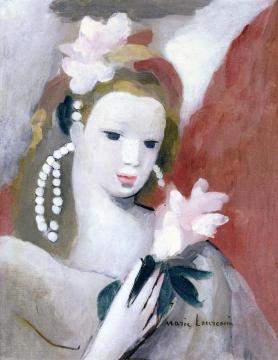 Girl with a Corsage Flower Artwork by Marie Laurencin