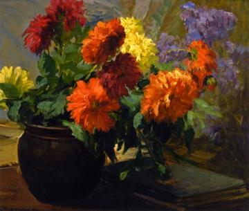 Dahlias Artwork by Jean Mannheim