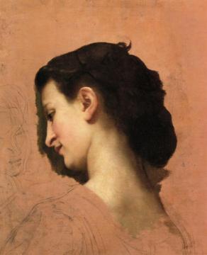 Study of a Young Girl's Head Artwork by William Adolphe Bouguereau