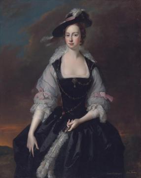 Portrait Of Lady Frances Courtenay, Wife Of William Courtenay, 1st Viscount Courtenay Artwork by Thomas Hudson