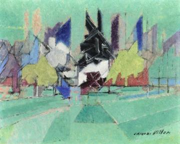 Landscape With Black Cedar Artwork by Jacques Villon