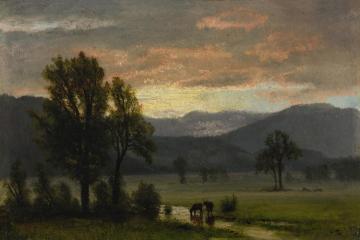 Landscape With Cattle Artwork by Albert Bierstadt