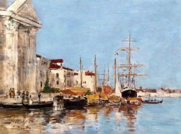 Customs House, Venice Artwork by Eugène-Louis Boudin