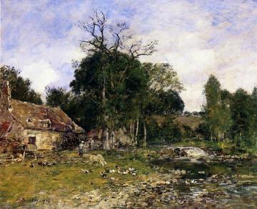The Old Mill at Saint-Ceneri Artwork by Eugène-Louis Boudin