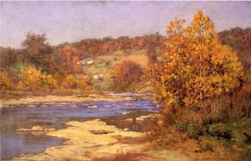 Blue and Gold Artwork by John Ottis Adams