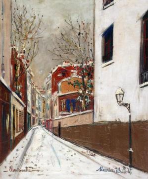 Street in the Snow, Montmartre Artwork by Maurice Utrillo