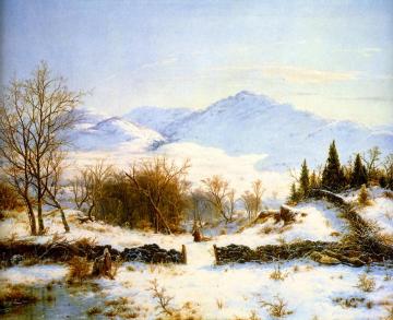 Winter Scene Artwork by Louis Remy Mignot